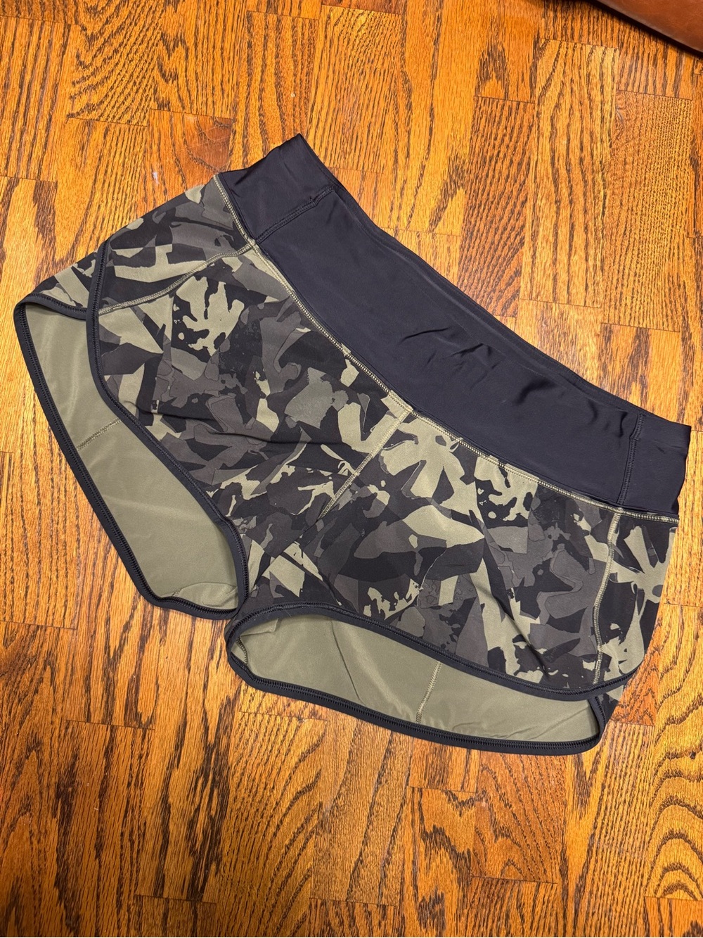 lululemon athletica Black & Olive Camo Athletic Shorts